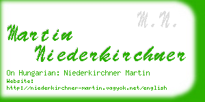 martin niederkirchner business card